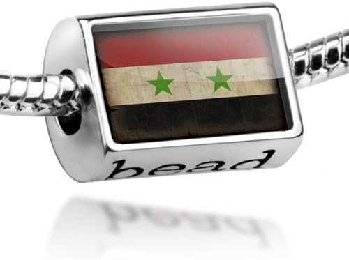 Beads "Syria Flag with a vintage look" - Pandora Charm &amp; Bracelet Compatible