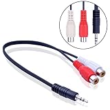 BronaGrand 2 Pack 3.5mm Male to RCA Stereo Female Adapter Cable (Y-Cable) 12inch