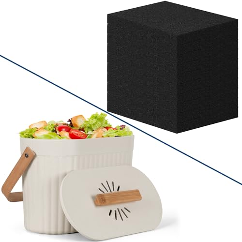 Narrow Kitchen Compost Bin Countertop & Compost Filters x 10 Yatmung Odorless Counter Top
