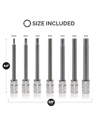 Neiko 10076 un 3 8 Inch extra larga Metric Hex Bit Socket Set   7 piezas)