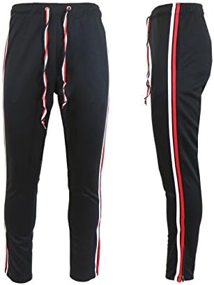 Galaxy by Harvic Mens Two Stripe Tricot Fitted Track Pants. Available in Multiple Sizes and Colors