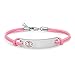 ForeverGiftsusa Free Engraving - Stainless Steel with Pink Leather Medical Id Bracelet