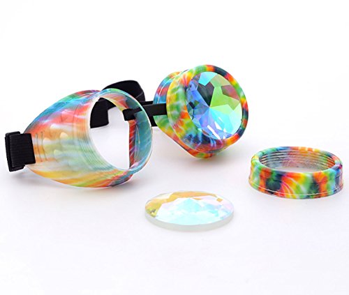 Careonline Vintage STEAMPUNK GOGGLES&Glasses Bling Lens Rustic Goth COSPLAY PARTY Rivets