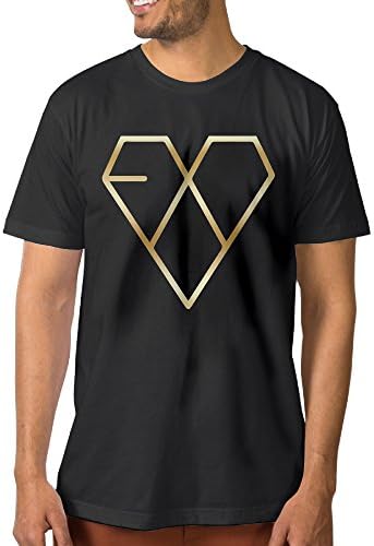 Kpop EXO Gold Logo Black Men's T-shirts Apparel