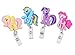 Finex 4 Pcs Set My Little Pony Badge ID Clip Reel Retractable Holder Office Work Nurse Name Badge Tag Clip On 30 inch Cord Extension Fluttershy Rainbow Dash Twilight Sparkle Pinkie Pie