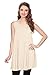 Simlu Sleeveless Loose Fit Tank T Shirt Tunic for Women ,Oatmeal,Large
