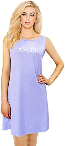 Mobisi Womens Pink Sleeveless Nightgown Backless Pajama Dress Sleep Tees Shirt Sleepwear Lounger (X-Large, Purple)