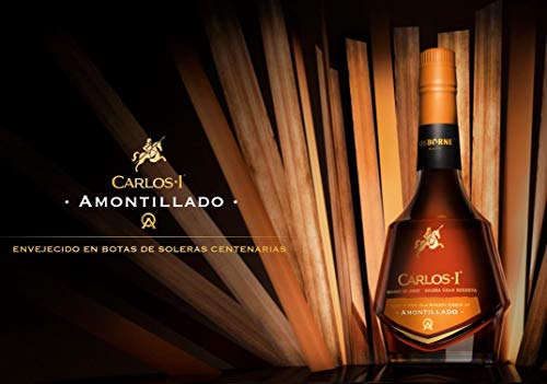 CARLOS I Brandy Amontillado aus Jerez Solera Gran Reserva. Hergestellt aus Trauben und gereift in 100-jährigen Solera-Fässern von La Honda Amontillado. Alkoholgehalt: 40,3 %. Flasche: 70 cl. – Bild 5