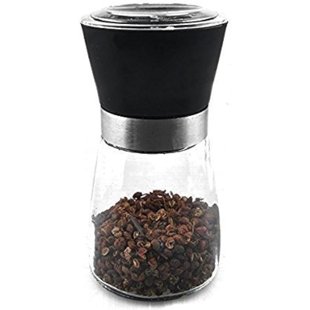 High Grips Glass Salt Or Pepper Grinder, Body Seasoning Bottle, 1Pack
