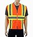 Safety Depot Class 2 ANSI Approved Safety Vest 4 Lower Pockets, 2 Chest Pockets with Pen Divider & High Visibility Reflective Tape 7038A (Orange, Large)