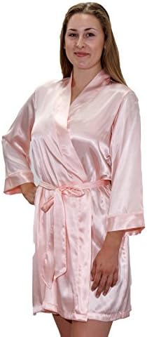Custom Embroidered Bride and Bridesmaid Robe Satin Silk Kimono for Weddings and Bridal Shower Gifts (Names, Titles, etc)