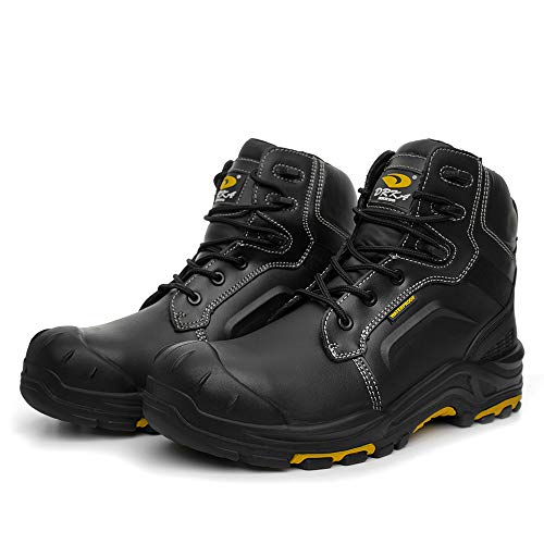 DRKA Men's Steel Toe Work Boots Waterproof Safety Shoes(18960-blk-47) - Thumbnail 7