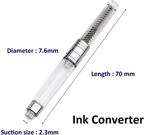 LACHIEVA LUX - International Size Fountain Pen Ink Converter- 6 PACK (Clear)