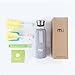 MIU COLOR Glass Water Bottle - BPA-Free Bottle with Infuser and Nylon Sleeve, 18 Ounce, Grey