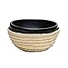 Black Clay Soup/Salad Bowl With Basket - Set of 2 - Handmade in La Chamba Colombia, Environment Friendly, 100 Percent Natural, Toxin Free, Organic for Home or Restaurant - Chefs Choice -