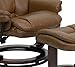 Flash Furniture Allie LeatherSoft Upholstered Recliner with Footrest, Arms, and Headrest, Padded Swivel Recliner Chair and Ottoman Set, Palimino