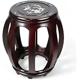 TruRim Solid Wood Guzheng Stool &amp; Ottoman for Piano,Makeup,Office (Black) | Octagonal Stool Mortise Tenon Piano Guzheng Makeup Bench Seat,Mortise-tenon Joinery,Rounded Edge for Comfort