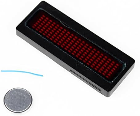 Amazecutehe Programmable Red Led Name Badge Tag Display Board New Scrolling Moving Adjustable Stand Remote