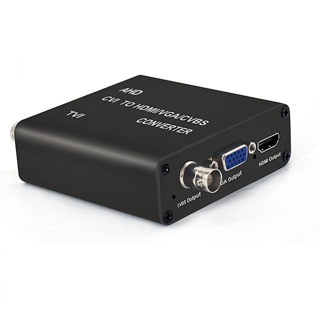 PEGATISAN BNC to HDMI Video Converter, 4K TVI/AHD/CVI to HDMI/CVBS/VGA Video Converter Adapter for Analog CCTV Camera/DVR / /CCTV Security System, RG59 Input, 1080p@60Hz Output