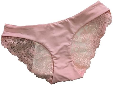 PNDGMSCY Woman Sexy low waist underwear ladies lace sexy Briefs panties hollow Shrimp red M