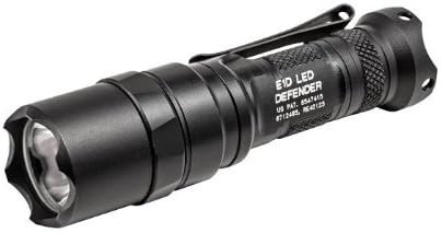 SureFire E1D Defender LED Flashlight with Dual-output tailcap click switch, Black