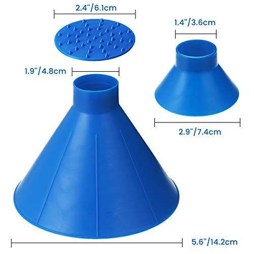 Godmorn Magical Car Ice Scraper Cone, Windshield Snow Scraper Round Window Frost Snow Remover, Ice Scraper for Car, Blue 8 Pcs