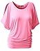 Thanth Womens Short Sleeve Crewneck Cut Out Off Shoulder Top