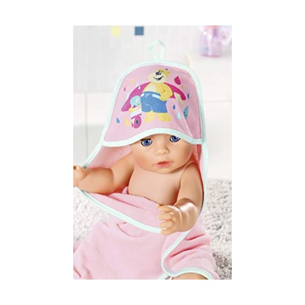 Zapf Creation 827444 BABY born Bath Kapuzenhandtuch & Schwamm Puppenzubehör 4-teilig, rosa – Bild 5