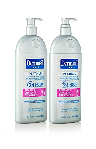 Newest & Most Effective Dermasil Advanced 24 Hour Dry Skin Lotion by Dermasil Labs – DERMATOLOGISTS’ TREATMENT - Platinum Level (2 Pack)