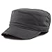 The Hat Depot Cadet Military Army Baseball Cap Tie Dye & Washed Cotton Basic & Distressed Cadet Brushed Cotton Cap (1. Basic - Charcoal)
