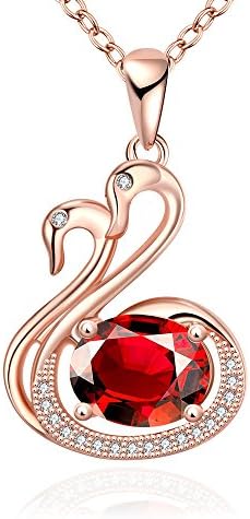 18K Rose Gold-Plated Swan Pendant Necklace for Women