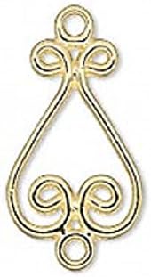 LINK CHARM DROP HEART CHANDELIER EARRING SETTING 10PCS (Gold Plating)