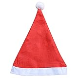 QBSM 10 pcs Christmas Santa Claus Hats Classic Red Cap for Adult Kids Xmas Party