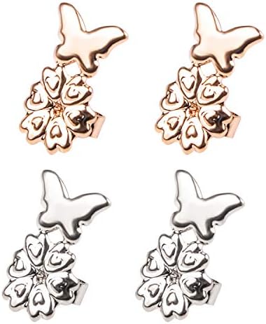 Earring Lifters Backs Secure 2 Pairs Adjustable Hypoallergenic Ear Lobe Support Patches Gold Silver Color Replacements Earring Lifts Screw Backs Best Birthday Gift for Women