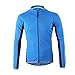 ARSUXEO Outdoor Sports Men's Slim Fit Cycling Jersey Long Sleeves Bike Bicycle MTB Shirts 6022 Blue Size Large