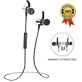 Ztotop Magnetic Bluetooth Headphones, Sports Wireless CSR 4.1 Noise Reduction In Ear Sweatproof Earbuds Deep Bass Stereo Earphones with Mic, Fit for Android IOS