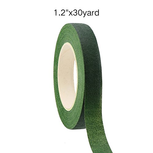 LOKIPA a Dozen Dark Green Floral Tape 1/2â€ Wide Floral Tape 30 Yards Floral Arrangement Accessories for Bouquet Stem Wrap Wedding Bouquet Flower