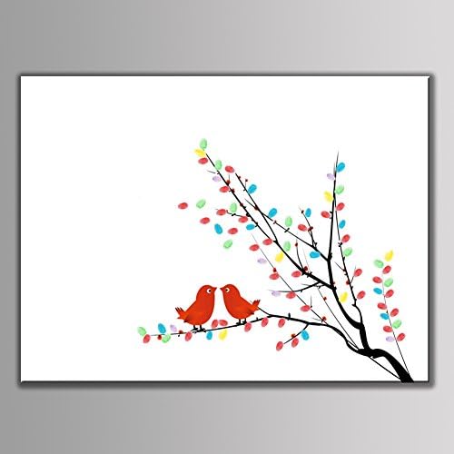 Customisable Fingerprint Tree Guestbook - 8 Types - Wedding Ceremony Guest Book with Box - 6 Colours of Ink type5