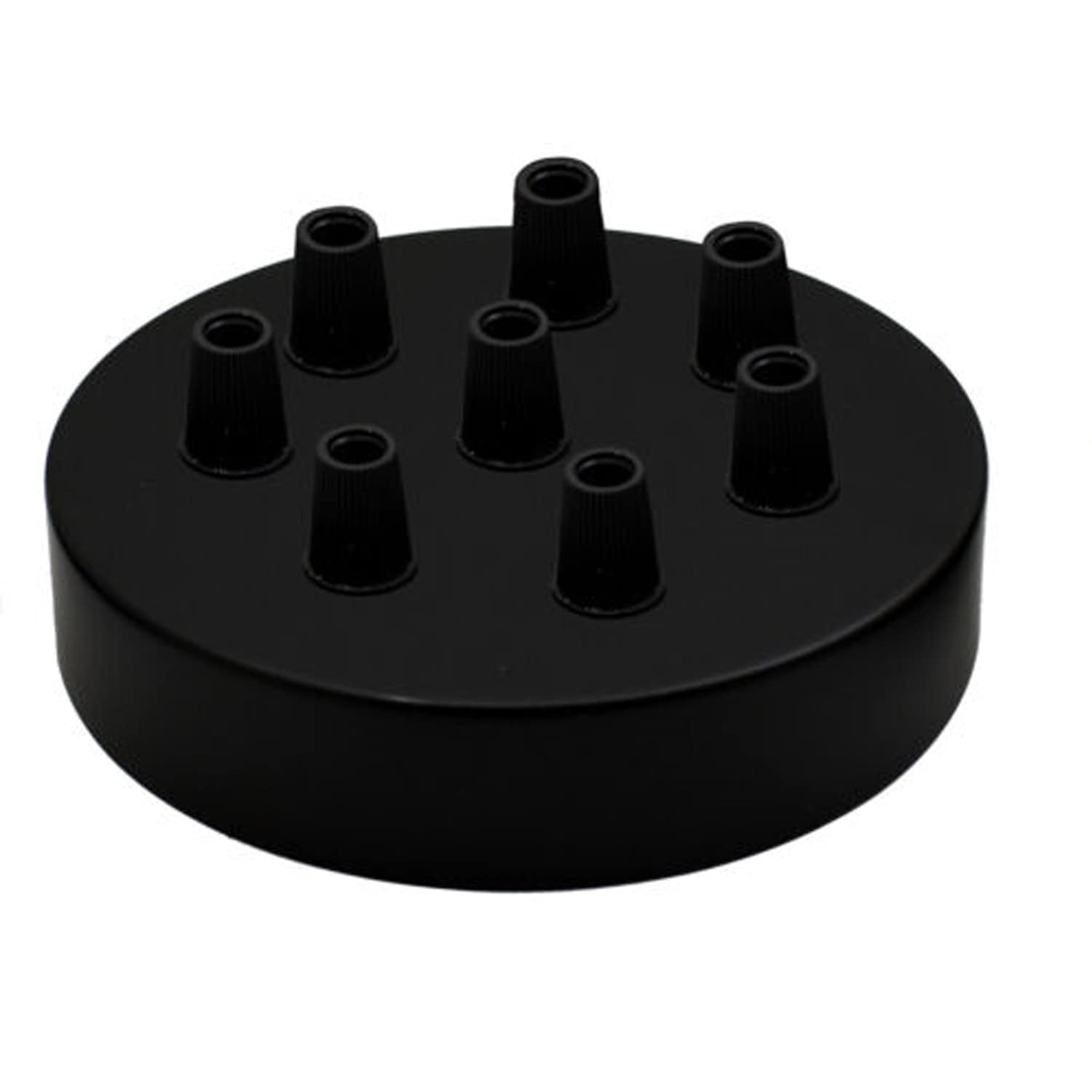 8 Way Ceiling Rose 120mm Round Metal Pendant Light Canopy Plate Black Ceiling Fitting For Eight Pendant Lights Modern Loft Cluster Lighting Fixture For Hanging Lamp Shades UK Mains Lighting Accessory