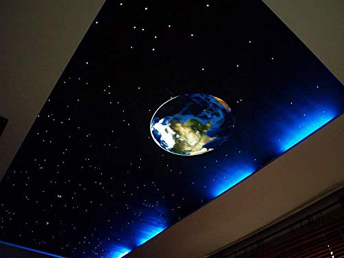 CHINLY Bluetooth 32W RGB Twinkle LED Fiber Optic Star Ceiling Kit Light APP/Remote Control Mixed 710pcs (0.03in+0.04in+0.06in+0.08in) 13.1ft +10 Crystals