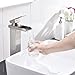 Comllen Waterfall Spout Single Handle Lever Bathroom Vessel Sink Faucet, Brushed Nickel