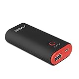 Avier 4000mAh Ultra Compact Portable Charger External Battery Power Bank for iPhone 6 6 Plus 5S 5C 5 4S, Samsung Galaxy S6 S5 S4 Note, Nexus, HTC, Motorola, Nokia, PS Vita, Gopro, and Most other Phones and USB Powered Devices - Black/Red - AV-PB824-600