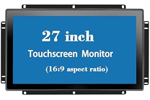 RIUIIN 27 Inch Open Frame Capacitive Touchscreen Monitor,1920x1080 Resolution 16:9 Aspect Ratio Waterproof,VESA+Panel Mount, for Kiosk, Automation, POS，Vending，HMI and Digital Signage 7x24h Work
