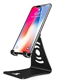 Adjustable cell phone stand, iPhone Stand, Pasonomi Smartphone Cradle, Dock, Holder for iPhone 8 X 7 6 6s Plus 5 5s 5c Samsung Galaxy S8 S7 S6 Note 5 Charging Stand (Black)