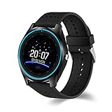 Huaker smart watches with SIM Card Slot/Camera/Sleep Monitoring,Classic and customizable style (Black)
