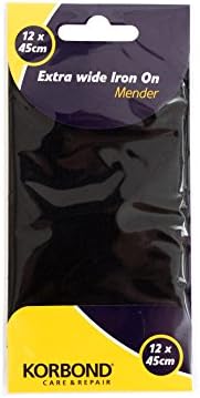 Korbond Cotton Iron on Mender, Synthetic Material Black, 0.5 x 8.3 x 17 cm