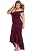 Astylish Womens Evening Dress Off Shoulder Flouncing Mermaid Formal Prom Gowns Medium Wine