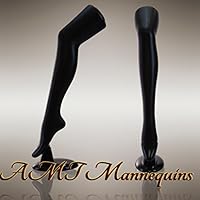 Leg - (Black) Mannequin Leg Sock and Hosiery Display Foot with Base (2 in Box!)