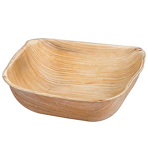 Eco-Gecko 5" SQUARE Palm Leaf bowl / 100 ct. case