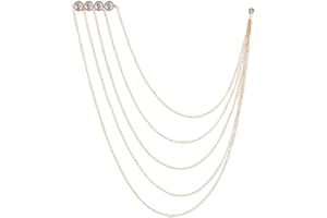 PTDIONE Elegant Crystal Chains Suit Pin Lapel Pin Brooch for Shirt Tuxedo Coat Badge Tassel Chain Men's Suit Jewelry Accessories